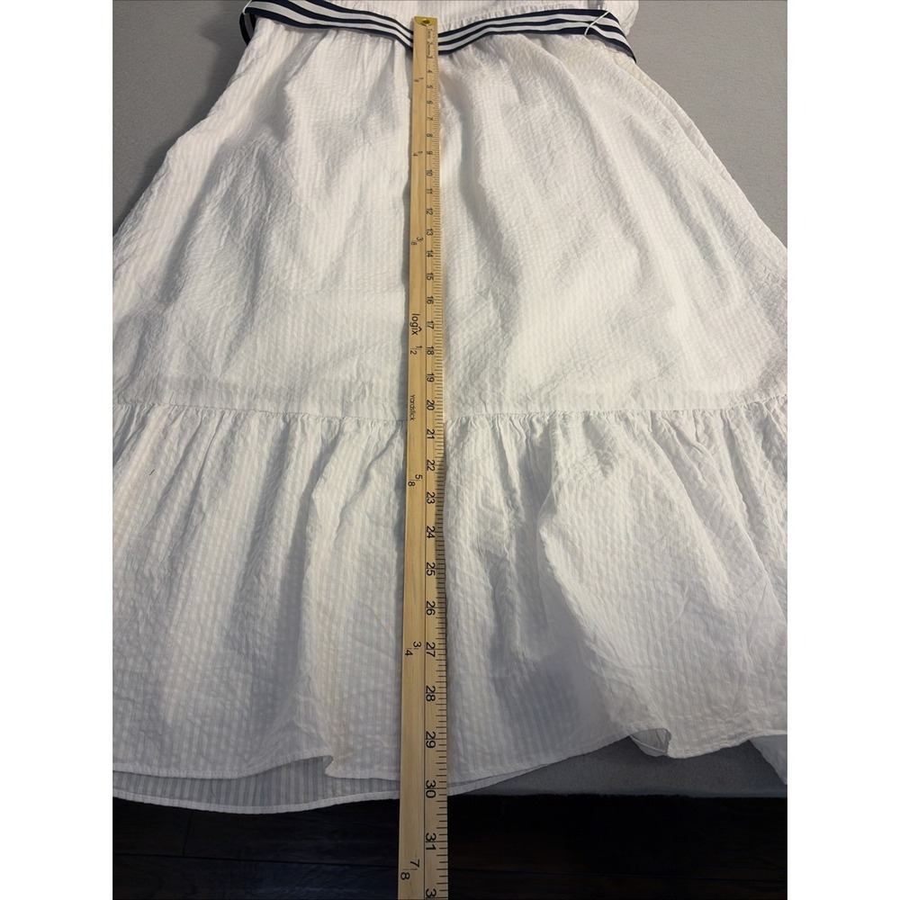 Vineyard Vines ( Target)White Ruffle Midi Dress V-Neck Size M Coastal Quiet Lux - Picture 10 of 10